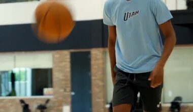 Ace Bailey wasted little time getting in a workout for the Jazz after landing in Utah