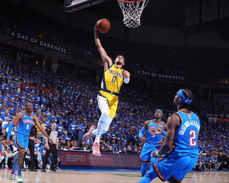 Tyrese Haliburton in action.