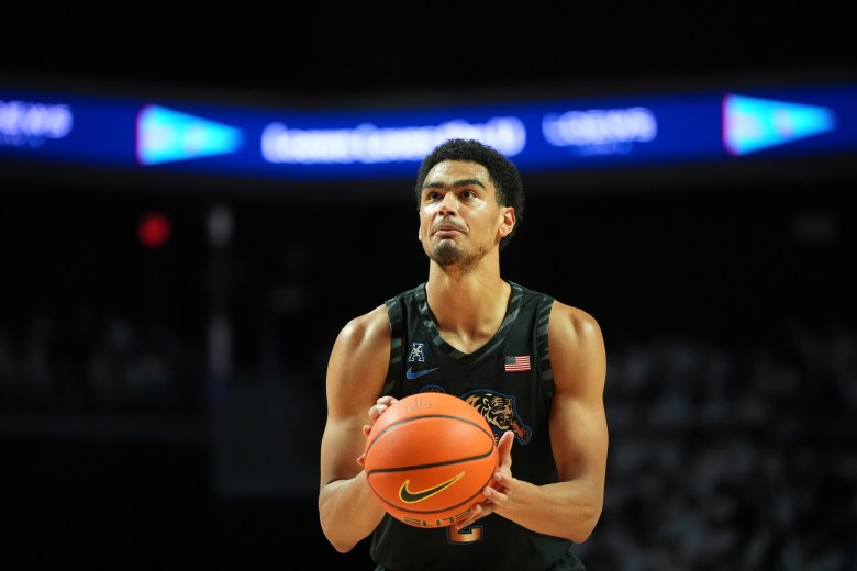 Memphis' Nicholas Jourdain plays during an NCAA college basketball game against the Temple, Thursday, Jan. 16, 2025, in Philadelphia. (AP Photo/Matt Slocum)