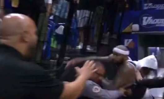 He ended up on the floor in a chaotic scene