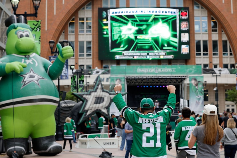 Dallas Stars fans arrive at American Airlines Center for Game 5 of an NHL Stanley Cup...