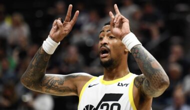 John Collins #20 of the Utah Jazz...