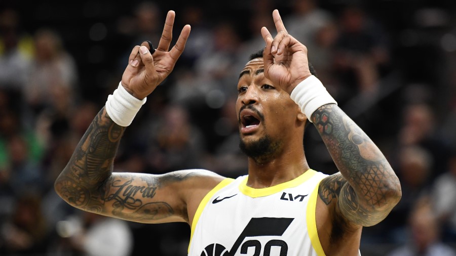 John Collins #20 of the Utah Jazz...