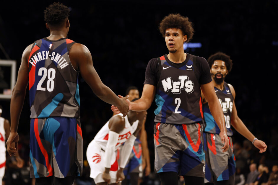 Brooklyn Nets forward Cameron Johnson in a game against the Toronto Raptors