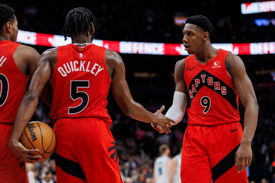 Immanuel Quickley and RJ Barrett on the Toronto Raptors