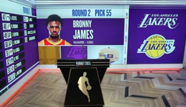 Bronny James selected by Lakers with No. 55 pick in NBA Draft, joining LeBron
