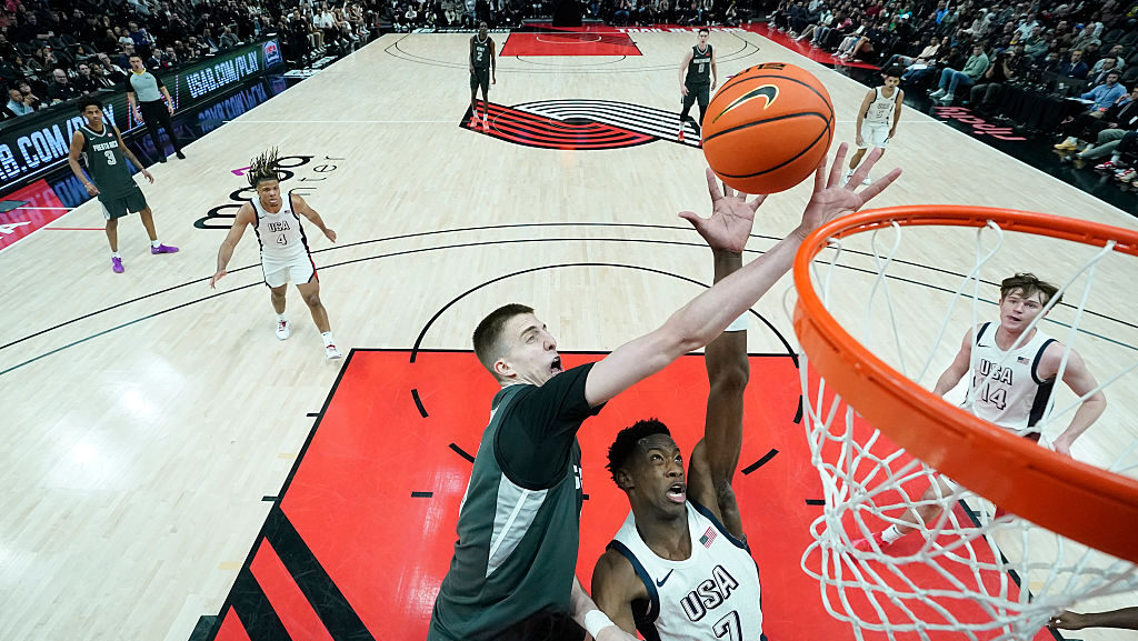 Bogoljub Markovic at the Nike Hoop Summit ahead of the 2025 NBA Draft is a prospect to watch for th...