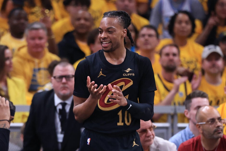 Darius Garland playing for the Cavaliers against the Pacers in the 2025 Playoffs.