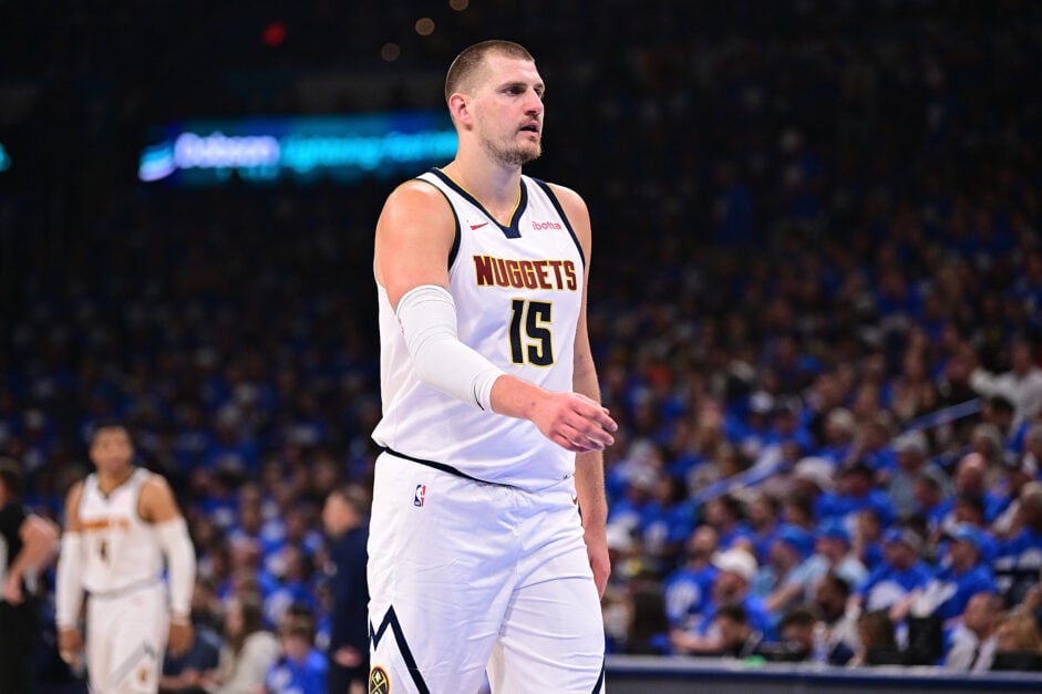Nikola Jokic of the Denver Nuggets in a game against the OKC Thunder.