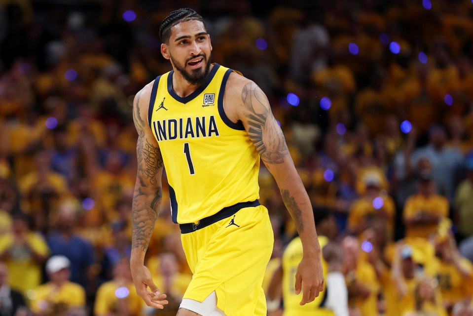 INDIANAPOLIS, INDIANA - JUNE 19: Obi Toppin #1 of the Indiana Pacers celebrates against the Oklahoma City Thunder during the fourth quarter in Game Six of the 2025 NBA Finals at Gainbridge Fieldhouse on June 19, 2025 in Indianapolis, Indiana. NOTE TO USER: User expressly acknowledges and agrees that, by downloading and or using this photograph, User is consenting to the terms and conditions of the Getty Images License Agreement. (Photo by Maddie Meyer/Getty Images)