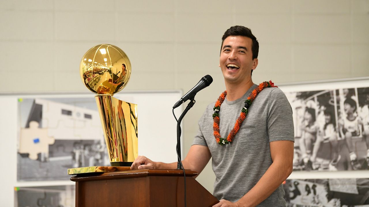 Toronto Raptors general manager Bobby Webster, an Iolani School graduate, visited his alma mater with the Larry O'Brien trophy soon after the Raptors won their first NBA championship in 2019.