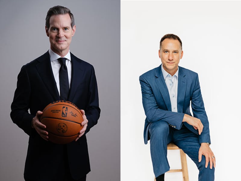 CEO Ethan Casson (l) and COO Ryan Tanke will be leaving the T'Wolves and Lynx after the teams are sold.