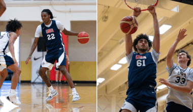 Jayden Quaintance gets shots up at Kentucky basketball practice (Photo via Chet White, UK Athletics)