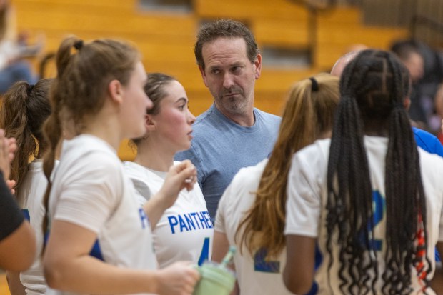 San Domenico assistant coach Dave Levine (center) during a time...