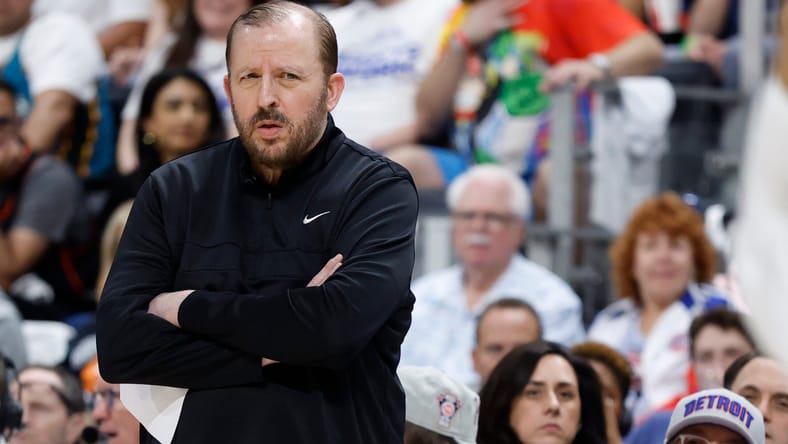 Former Minnesota Timberwolves head coach Tom Thibodeau - NBA Playoffs New York Knicks at Detroit Pistons