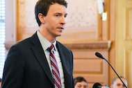 FILE - Bryan Seeley, a Major League Baseball senior vice president, testifies on a bill that...