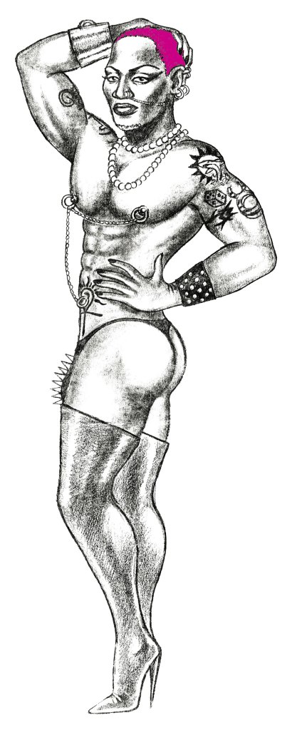 full length version of otis richardsons original drawing of dennis rodman