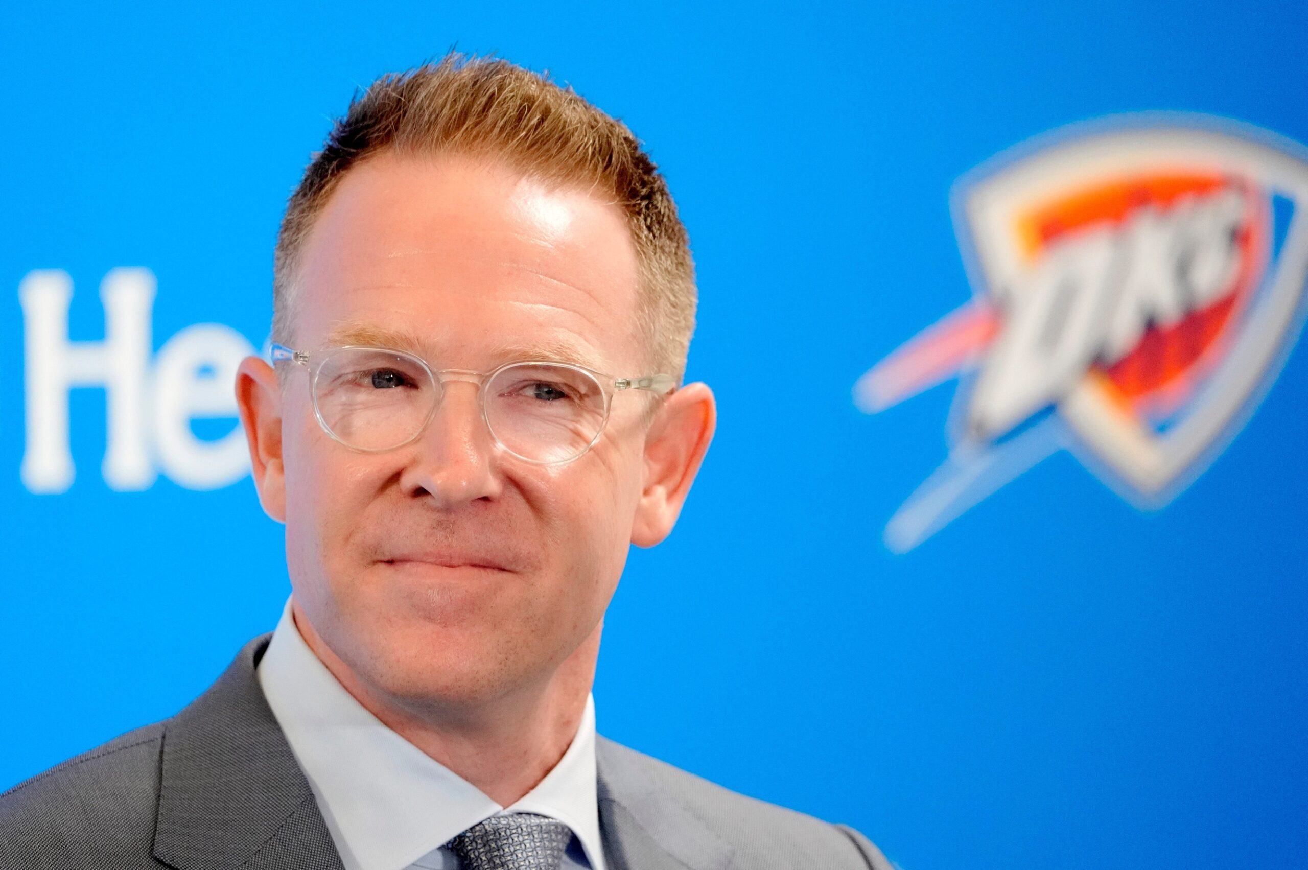 Thunder general manager Sam Presti speaks during an introductory press conference for the 2024 Thunder draft picks at Oklahoma Contemporary Arts Center in Oklahoma City on Saturday, June, 29, 2024.