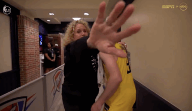 ESPN cameraman turned away by Pacers staffer after NBA Finals