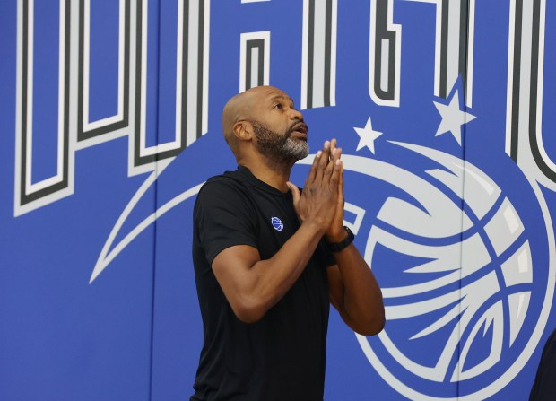 Orlando Magic head coach Jamahl Mosley is pictured before a...