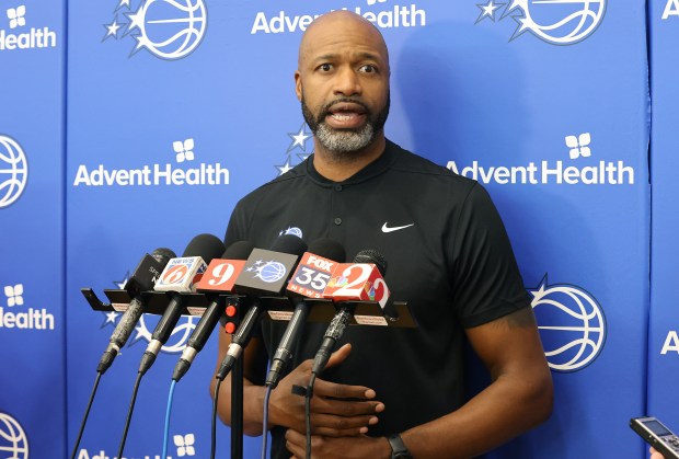 Orlando Magic head coach Jamahl Mosley is pictured during a...