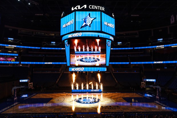 The Orlando Magic basketball franchise unveils their new logo; “The...