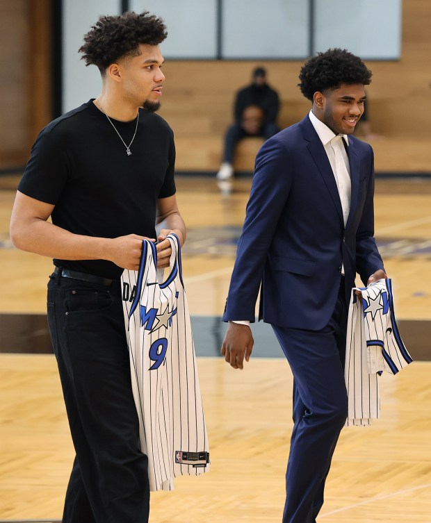 The Orlando Magic announce their newest draftees during a press...