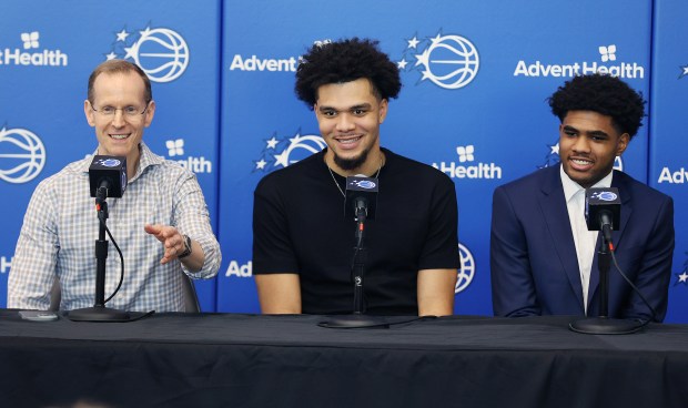 The Orlando Magic announce their newest draftees during a press...