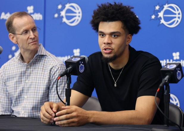 The Orlando Magic announce their newest draftees during a press...