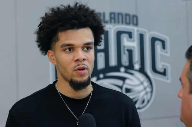 The Orlando Magic announce their newest draftees during a press...