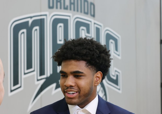 The Orlando Magic announce their newest draftees during a press...