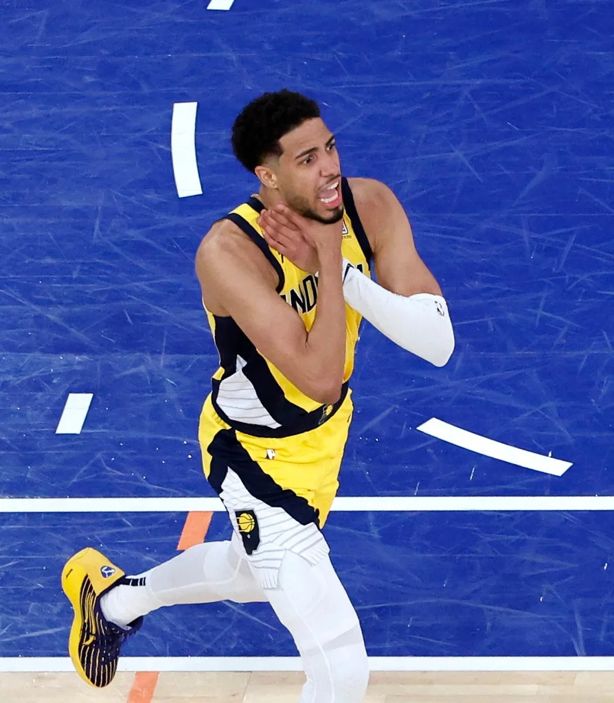 Tyrese Haliburton made the choke gesture after the Knicks’ Game 1 collapse. Jason Szenes for New York Post