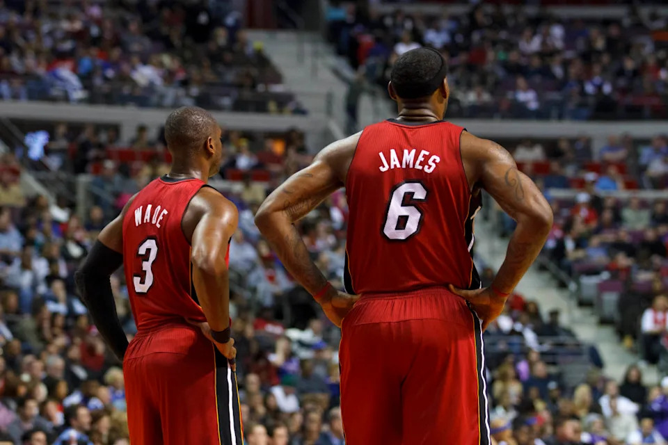 Miami Heat shooting guard Dwyane Wade (3) and small forward LeBron James (6).Rick Osentoski-Imagn Images
