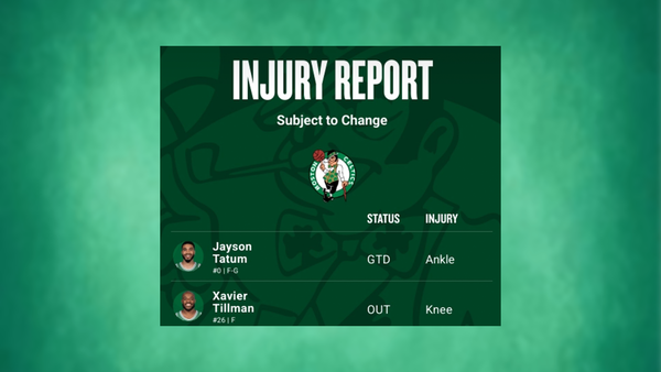 Celtics injury report March 26 (Image via NBA) Celtics injury report March 26