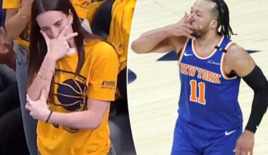 Caitlin Clark trolls Knicks' Jalen Brunson during Pacers' playoff win