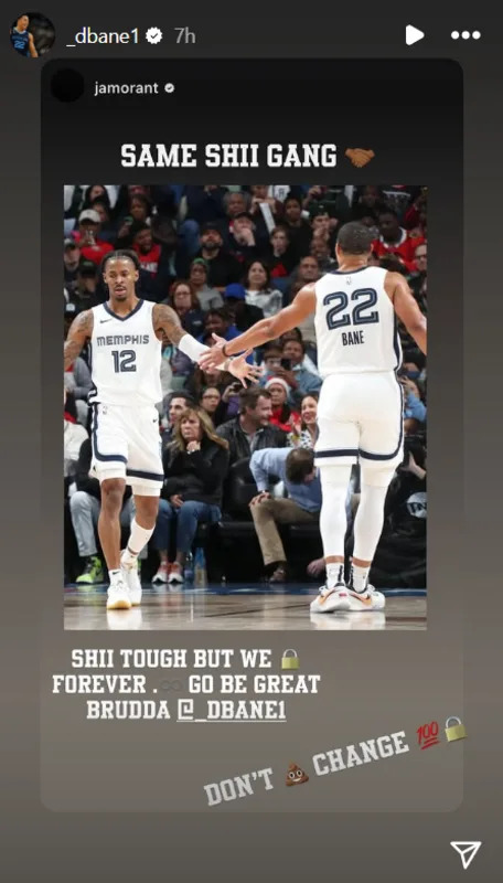 Memphis Grizzlies' Ja Morant sends message to former teammate Desmond Bane, who has been traded to the Orlando Magic.Desmond Bane, Instagram