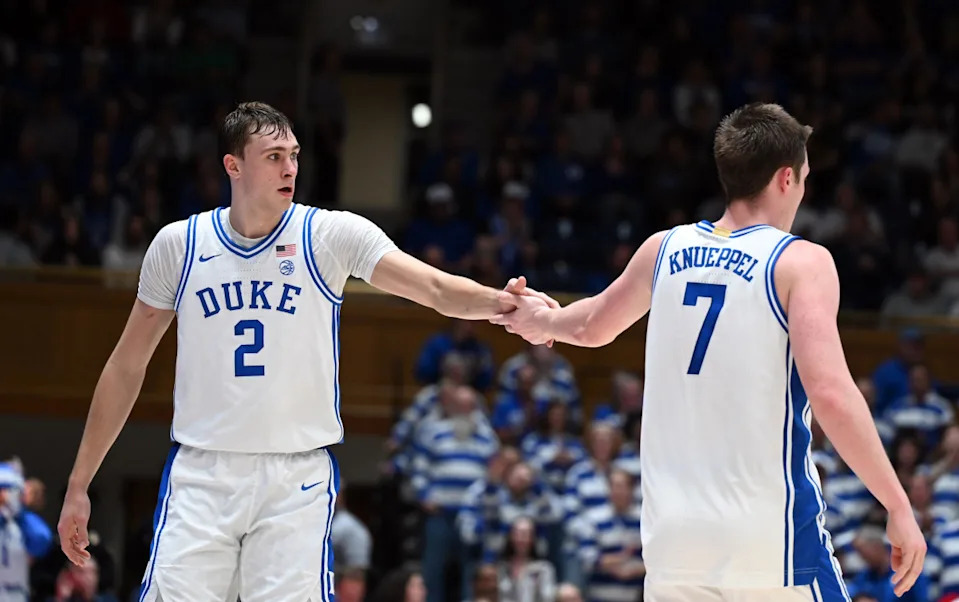 Duke Blue Devils Cooper Flagg (2) and Kon Knueppel (7) Rob Kinnan-Imagn Images