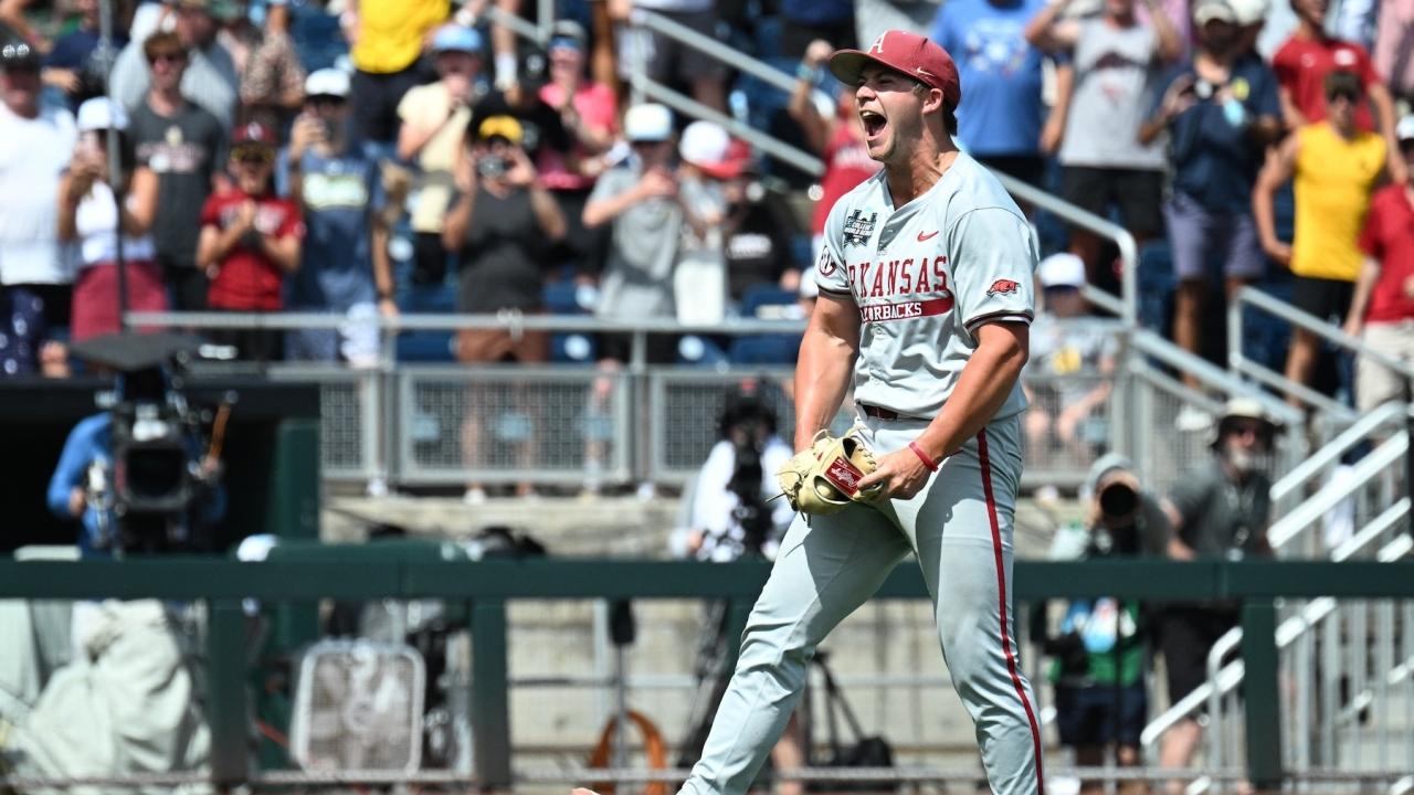 Gage Wood throws third no-hitter in Men's College World Series history, keeps Arkansas title hopes alive