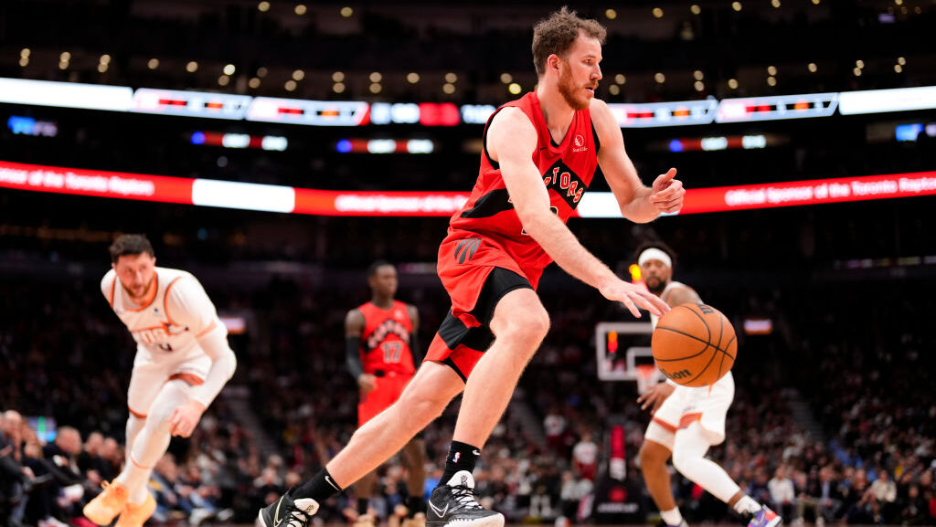 Jakob Poeltl #19 of the Toronto Raptors plays the ball against the Phoenix Suns. He apparently will...