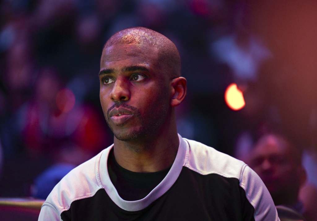 Chris Paul of the San Antonio Spurs during a basketball game.