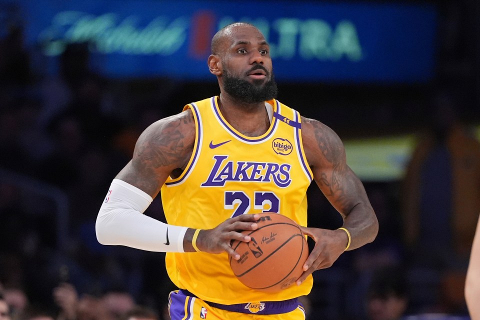 LeBron James, Los Angeles Lakers forward, holding a basketball.