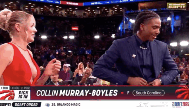 Collin Murray-Boyles explains viral expletive after Raptors pick