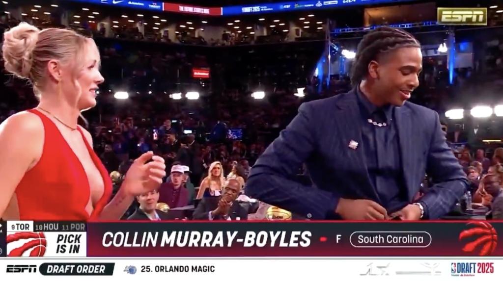 Collin Murray-Boyles explains viral expletive after Raptors pick