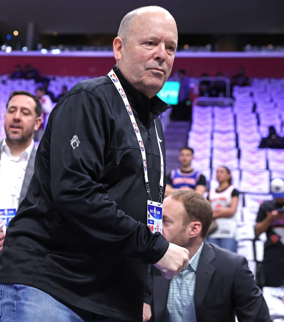 Leon Rose, New York Knicks president, at an NBA playoff game.