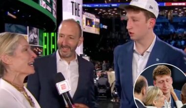 Danny Wolf has awkward 'New York' moment with mom after getting drafted by Nets