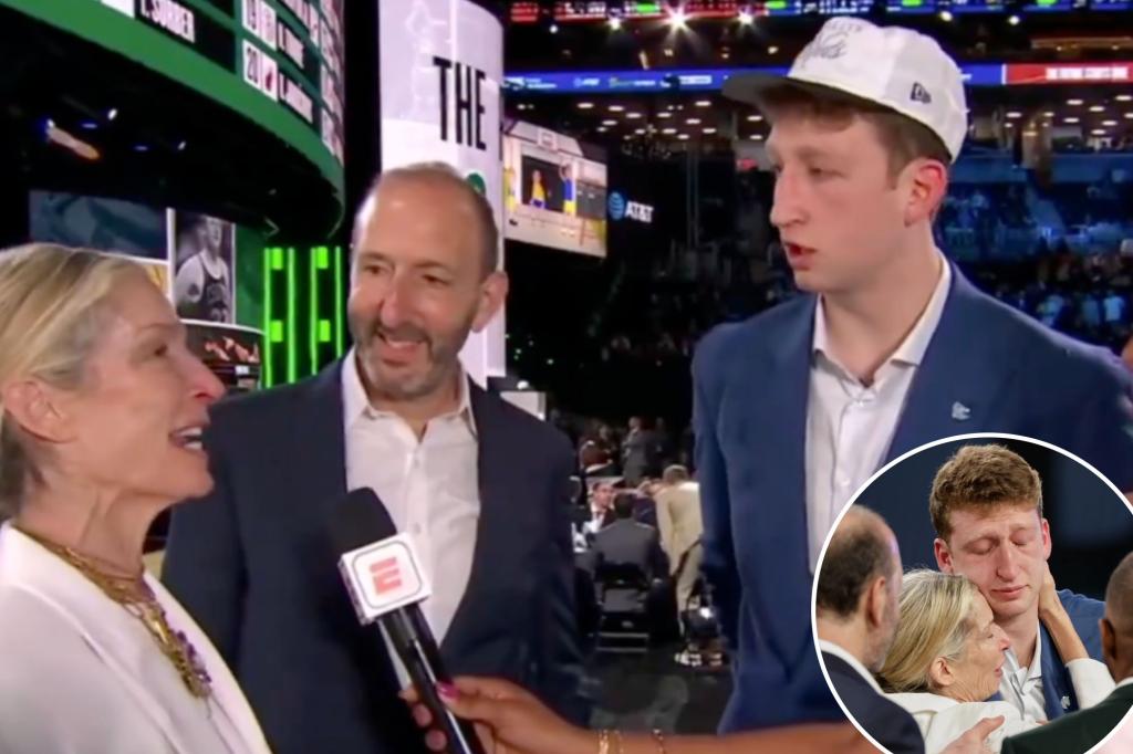 Danny Wolf has awkward 'New York' moment with mom after getting drafted by Nets