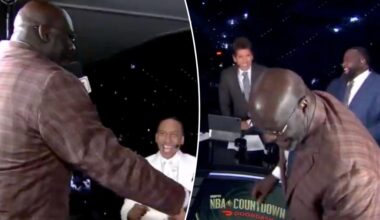 Shaq bombards ESPN's 'NBA Countdown' set before NBA Finals