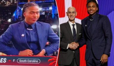 Collin Murray-Boyles drops F-bomb in viral reaction to Raptors pick