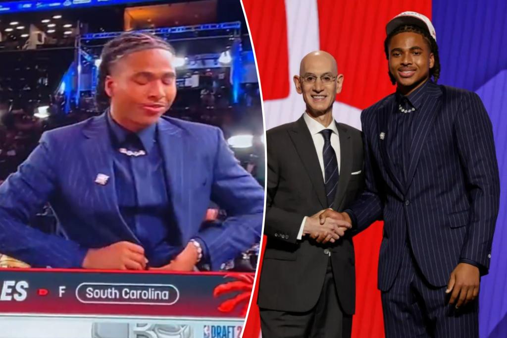 Collin Murray-Boyles drops F-bomb in viral reaction to Raptors pick