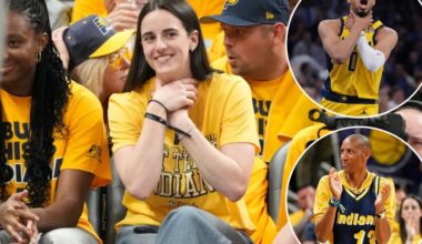 Caitlin Clark invokes choke celebration while taking in Pacers' Game 3 win